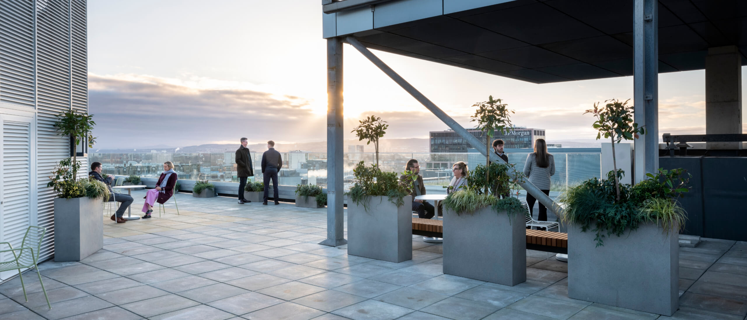 Rooftop terrace.
